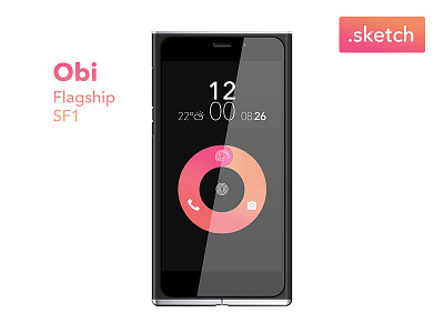 Obi Flagship SF1 Free Sketch android flagship free gradient material mobile mockup obi sf1 sketch ui