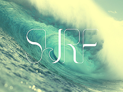 surf logo sea surf thin typography wave