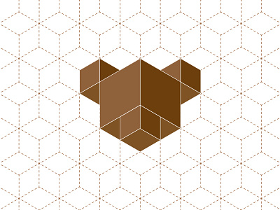 cubear bear brown cube minimalism