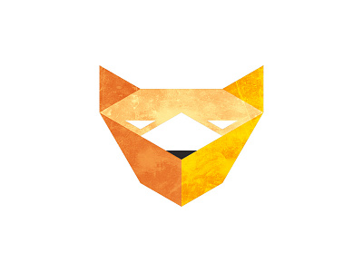 red fox cubism fox minimalism orange red