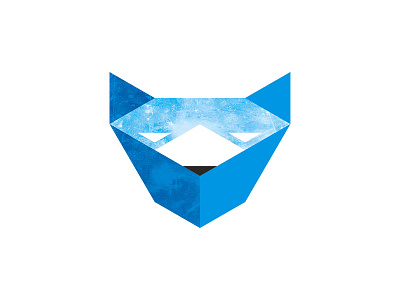 ice fox blue cubism fox ice minimalism