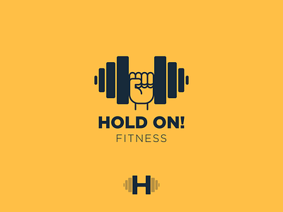 hold on! fitness dumbbell fingers fitness hand health hold on logo sport strong