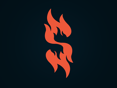 flameS fire flame hot letter red s typography