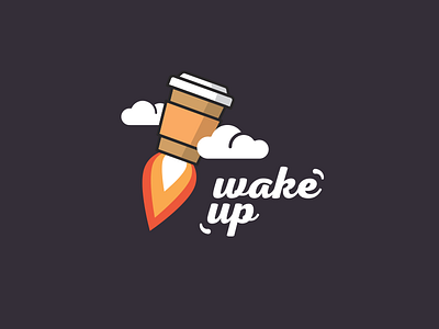 wake up booster clouds coffee cup fly good morning latte milk morning rocket space wake up