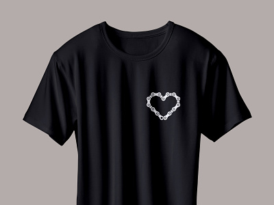 velo love bicycle bike chain heart love minimalism t-shirt