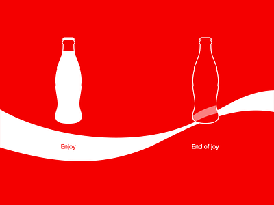 end of joy bottle coca cola coke empty enjoy full legend red white