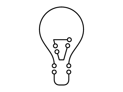 Electronic Concept Icon bulb circuit concept electric electronic flashbulb idea light