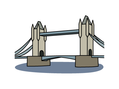 Tower Bridge bridge flat icon london tower