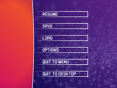 Game menu (inactive)