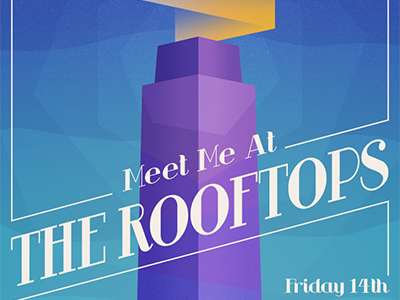 Meet me at The Rooftops building night party poster