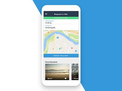 Ride-Sharing App android app car ios lyft material ride sharing tesla uber ui ux