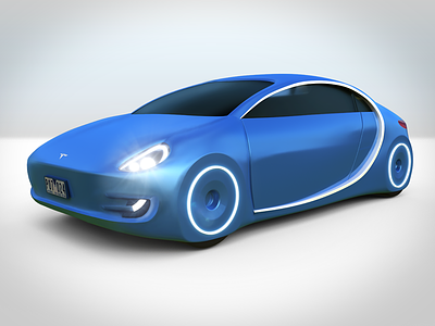 Tesla self-driving car concept 3d ai autonomous car cgi driving self tesla