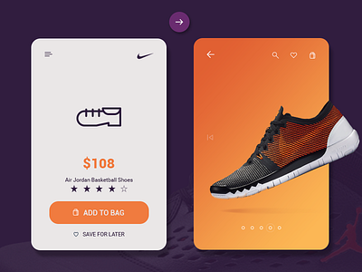 Daily UX-Nike basketball flat nike ui ux