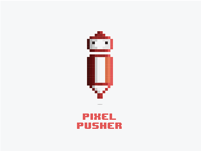Pixel Pusher art bot icon illustrator pencil pixel pusher vector