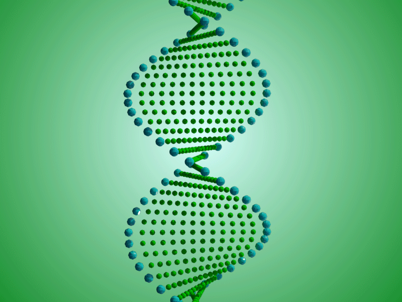 DNA 3d animation green loop mash