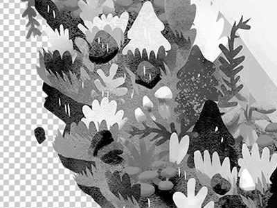 greyscale forest bw dream floating grey handdrawn illustration kyles trees