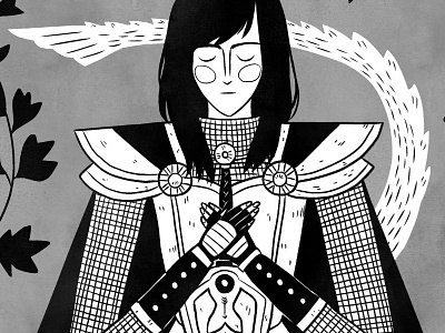 More knight's grave adventure bw fantasy illustration knight manga studio