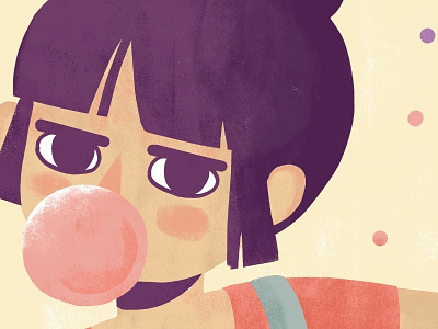 Marukawa gum cartoon illustration kylesbrushes portrait purple strawberry