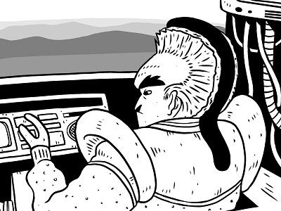 Sub-Mission warlord adventure bw fantasy illustration inks manga studio polygon
