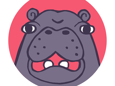 Hippo pal animal avatar cartoon illustration