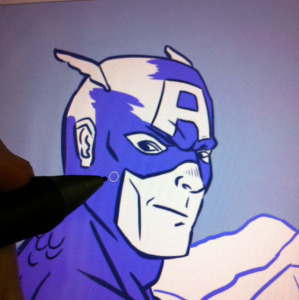 Cap'n A in progress character cintiq colouring comics illustration marvel