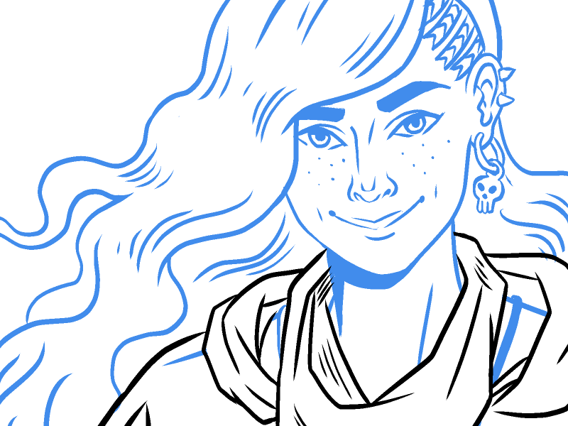 Raven early inks character manga studio inks illustration dd fantasy