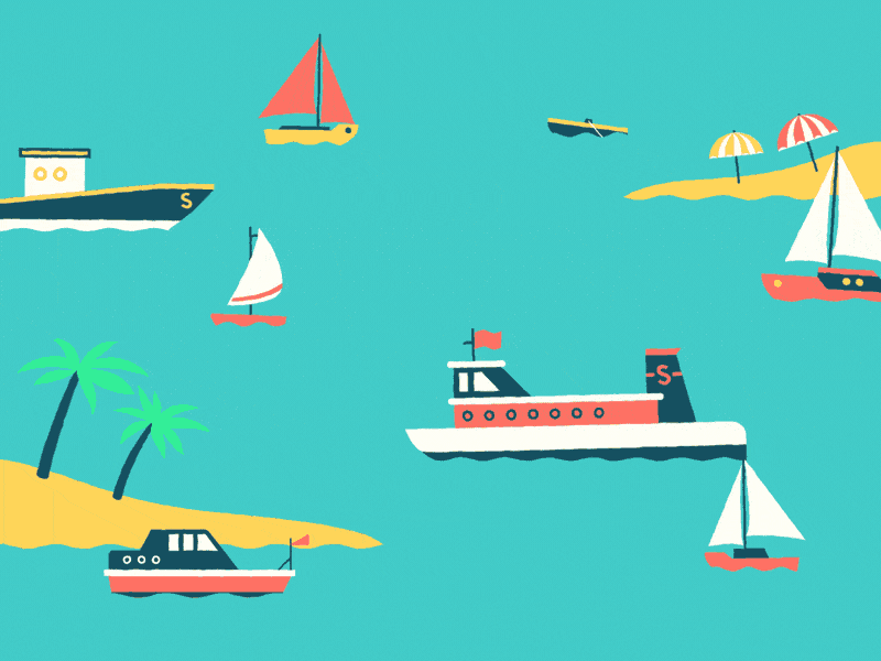 Summer Boats design gif illustration mograph motion motion graphics