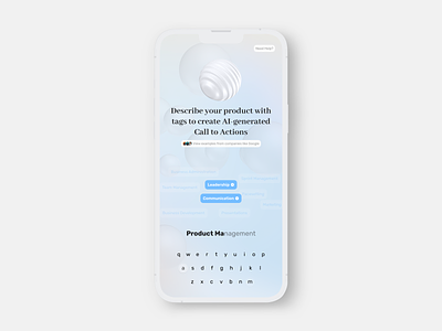 AI-generated Call to Action ai artificial intelligence blue call to action design google keyboard product tags shapes suggestions tags ui uiux ux