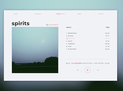 lofi Website Design album design flat lofi minimal music music player player ui ux web web design website