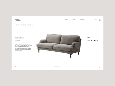 Furniture Store Website furniture minimalism nordic product card ui website