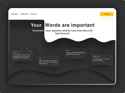 Landing page abstract blur clean dark dark theme design figma glass glass effect glassmorphism glassy landing page modern shadow simple ui ui design web design website