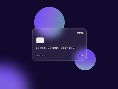 Card in the dark abstract background blue blur clean credit card dark figma financial frosted glass glass glass effect glassmorphism gradient modern money simple wallet