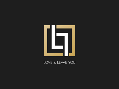 Logo for "LOVE & LEAVE YOU" black brand brand design brand identity branding design gold golden l logo logo design luxury luxury logo minimalistic monogram monogram design monogram logo vector