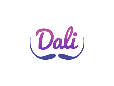 Logo for "Dali" brand brand identity dali design design studio design studio logo logo minimalistic mustache purple logo salvador dali surreal art surrealism vector
