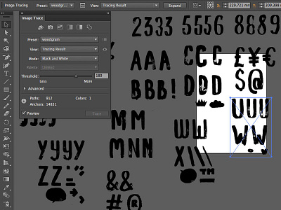 Painterly - work in progress brush drawn font hand paint vector vectorised