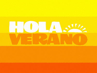 Hello Summer bright mexico sunset typography