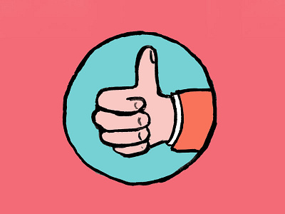 Thumbs Up brush colour illustration ink pastel pink