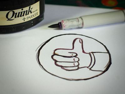 Thumbsup Process brush colour copic drawn hand illustration illustrative ink pastel process work in progress