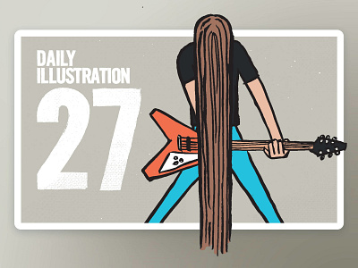 Daily Illustration 27 - These go to eleven. artdaily artwork band brushpen creative dailychallenge designfeed designspiration digitalpainting dribbble habit hair handdrawn happy illustration illustrator ink metal process rock n roll