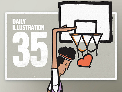 Daily Illustration 35 - B-Ball artdaily artwork b ball basketball brushpen creative dailychallenge designfeed designspiration digitalpainting dribbble habit handdrawn happy illustration illustrator ink process