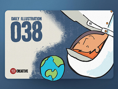 Daily Illustration 38 - I believe in Space artdaily artwork astronaut brushpen creative dailychallenge designfeed designspiration digitalpainting dribbble habit handdrawn happy illustration illustrator ink process space