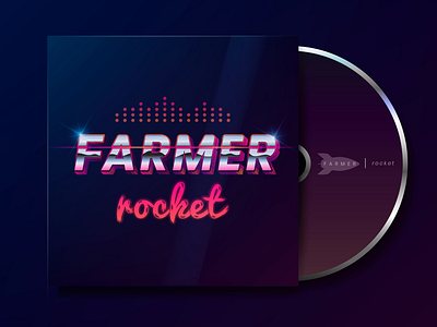 Farmer rocket project dj hiphop 80s illustration logo