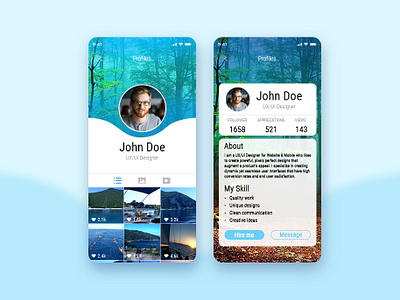 006 Ui Design User Profile app design minimal ui ux web