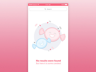 No results found but here it is some candy. app candy illustration pink results search