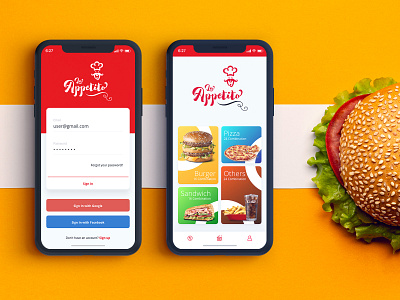 La Appetito (Login & Home) app app ui burger food food app food app ui ios ios app design mobile mobile app mobile app design mobile ui pizza ui