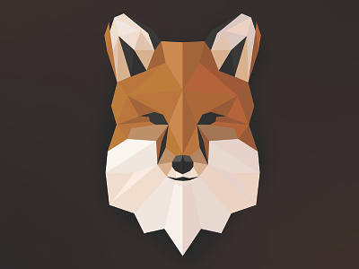 Low Poly Art Fox animal fox illustration polyart polygon vector