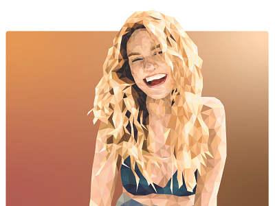 Poly Portrait Lily James in Mamma Mia 2 as Donna adobe illustrator digitalart illustration illustrator lowpoly polyart portrait