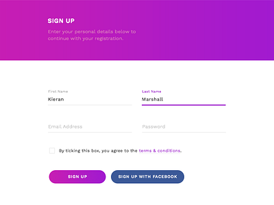 Sign Up Form 001 dailyui sign signup up