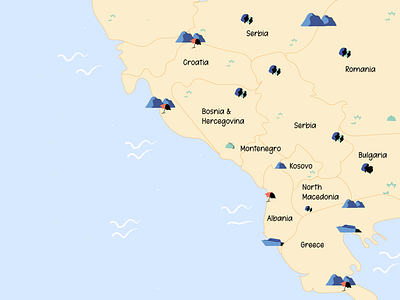 Balkan Map Illustration