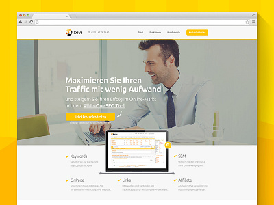 XOVI Landingpage homepage interface landingpage linkmanager online marketing redesign seo social suite website